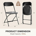 Plastic Folding Chairs 6 Pack, Patio Dining Foldable, Outdoor, alternate view 3