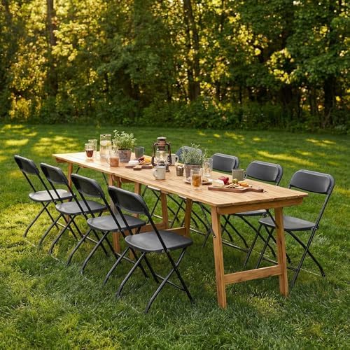 Plastic Folding Chairs 6 Pack, Patio Dining Foldable, Outdoor, alternate view 6