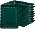 Plastic Green Christmass Serving Trays - Serving Platters Rectangle 9X13 Disposable Party Dish Includes 8 Green