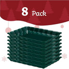 Plastic Green Christmass Serving Trays - Serving Platters Rectangle 9X13 Disposable Party Dish Includes 8 Green, alternate