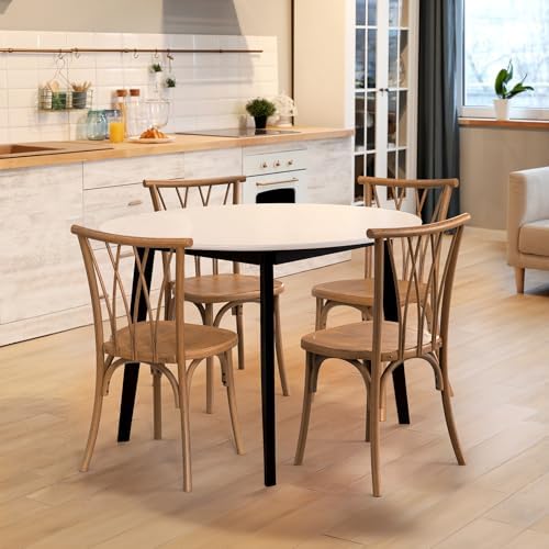 Plastic Outdoor Dining Chairs Set of 2, Stackable Patio Dining Chairs with Wicker Backrest, Waterproof Kitchen &, alternate