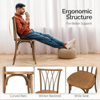 Plastic Outdoor Dining Chairs Set of 2, Stackable Patio Dining Chairs with Wicker Backrest, Waterproof Kitchen &, alternate