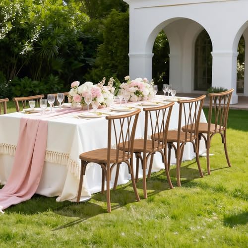 Plastic Outdoor Dining Chairs Set of 2, Stackable Patio Dining Chairs with Wicker Backrest, Waterproof Kitchen &, alternate