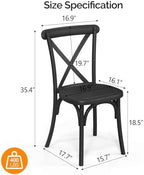 Plastic Outdoor Dining Chairs Set of 4, Stackable Patio Dining Chairs with X Back, Waterproof Kitchen & Dining, alternate
