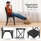 Plastic Outdoor Dining Chairs Set of 4, Stackable Patio Dining Chairs with X Back, Waterproof Kitchen & Dining, alternate
