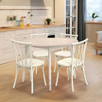 Plastic Outdoor Dining Chairs Set of 4, Stackable Patio Dining Chairs with Wicker Backrest, Waterproof Kitchen &, alternate