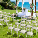 Plastic Outdoor Dining Chairs Set of 4, Stackable Patio Dining Chairs with Wicker Backrest, Waterproof Kitchen &, alternate