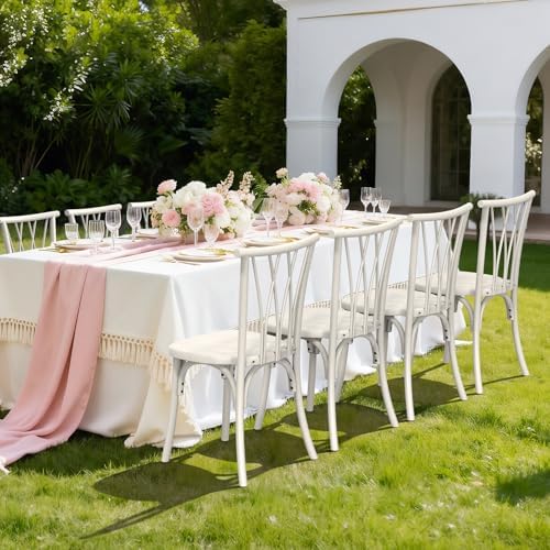 Plastic Outdoor Dining Chairs Set of 4, Stackable Patio Dining Chairs with Wicker Backrest, Waterproof Kitchen &, alternate