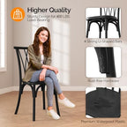Plastic Outdoor Dining Chairs Set of 4, Stackable Patio Dining Chairs with Wicker Backrest, Waterproof Kitchen &, alternate