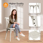 Plastic Outdoor Dining Chairs Set of 6, Stackable Patio Cream White Dining Chairs with X Back, Waterproof, alternate view 5