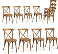 Plastic Outdoor Dining Chairs Set of 8, Stackable Patio Dining Chairs with X Back, Waterproof Kitchen & Dining