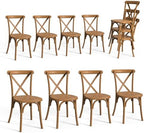 Plastic Outdoor Dining Chairs Set of 8, Stackable Patio Dining Chairs with X Back, Waterproof Kitchen & Dining