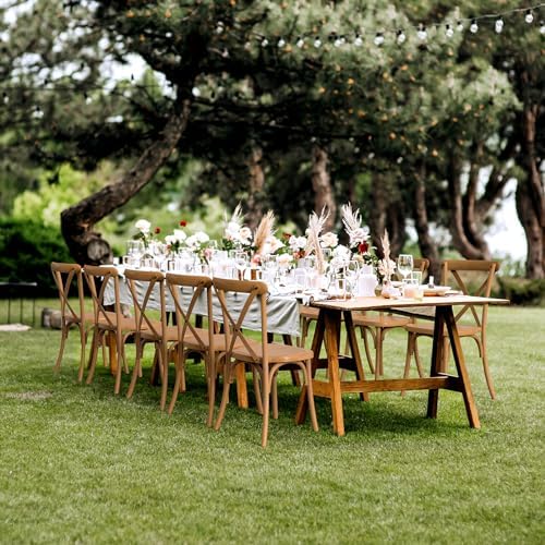 Plastic Outdoor Dining Chairs Set of 8, Stackable Patio Dining Chairs with X Back, Waterproof Kitchen & Dining, alternate