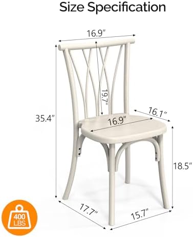 Plastic Outdoor Dining Chairs Set of 8, Stackable Patio Dining Chairs with Wicker Backrest, Waterproof Kitchen &, alternate