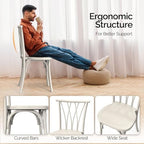 Plastic Outdoor Dining Chairs Set of 8, Stackable Patio Dining Chairs with Wicker Backrest, Waterproof Kitchen &, alternate
