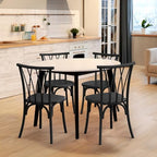 Plastic Outdoor Dining Chairs Set of 8, Stackable Patio Dining Chairs with Wicker Backrest, Waterproof Kitchen &, alternate