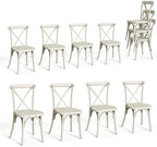 Plastic Outdoor Dining Chairs Set of 8, Stackable Patio Dining Chairs with X Back, Waterproof Kitchen & Dining