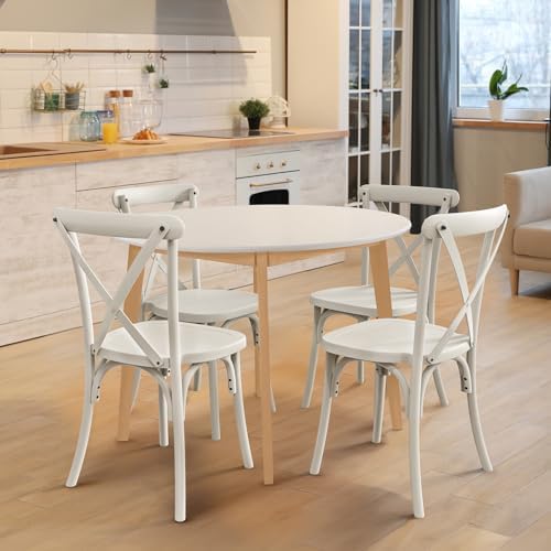 Plastic Outdoor Dining Chairs Set of 8, Stackable Patio Dining Chairs with X Back, Waterproof Kitchen & Dining, alternate