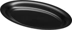 Plastic Oval Serving Trays 11 X 16 Oval Serving Platters Disposable Party Dish (4, Black) in 11 inches by 16