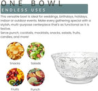 Plastic Punch Bowl with Ladle, Clear Embossed Glass-Like 3-Gallon (12-Quart) Large Disposable Serving Bowl with, alternate