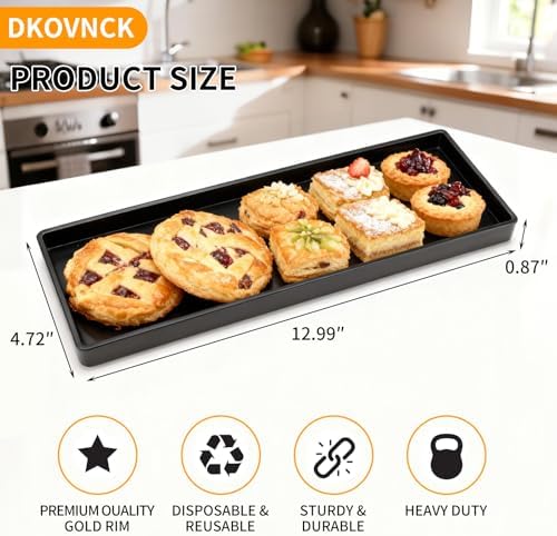 Plastic Serving Tray for Party Supplies Serving Platter for Food Reusable Platters for Catering Snack Fruit, alternate view 3