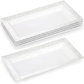 Plastic Serving Tray & Platter Set (4-Pack) White Lace Disposable Party Trays & Platters for Food - Versatile