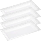 Plastic Serving Tray & Platter Set (4-Pack) White Lace Disposable Party Trays & Platters for Food - Versatile, alternate view