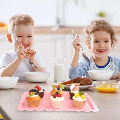 Plastic Serving Trays,24 Pack Rectangle Serving Platters Decorative Serving Trays Dessert Table Trays,15"x10", alternate view
