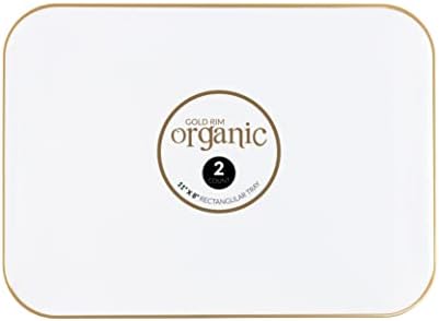 Plastic Serving Trays - RectangleWhite Serving Platters with Gold Rim 8''X11'' Disposable Party DishPack of 2 in, alternate