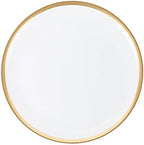 Plastic Serving Trays - Round Serving Platters with Gold Rim 14X14 Disposable Party DishPack of 8 in White, alternate view 3