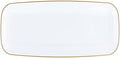 Plastic Serving Trays - Serving Platters Disposable Party Dish White and Gold Rim 10'' inches Serving Trays Pack