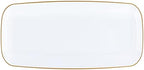 Plastic Serving Trays - Serving Platters Disposable Party Dish White and Gold Rim 10'' inches Serving Trays Pack