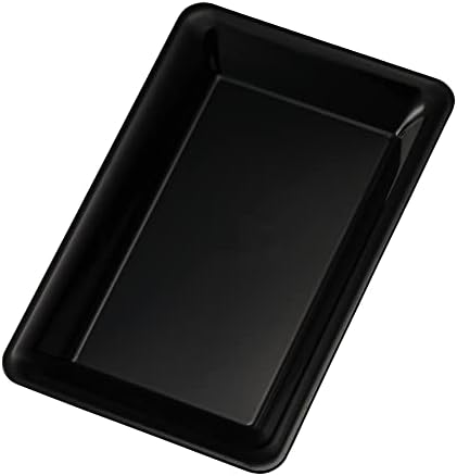 Plastic Serving Trays - Serving Platters Rectangle 10 X 14 Disposable Party Dish Black Pack of 4 in Black, alternate view 6