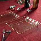 Plastic Serving Trays - Serving Platters Rectangle 9X13 Disposable Gold Glitter Party Dish Includes 4 Trays in, alternate