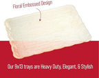 Plastic Serving Trays - Serving Platters Rectangle 9X13 Disposable Gold Glitter Party Dish Includes 4 Trays in, alternate