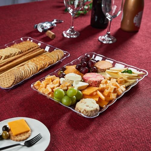 Plastic Serving Trays - Serving Platters Rectangle 9X13 Disposable Party Dish 8 Clear in Clear, alternate view 2