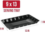 Plastic Serving Trays - Serving Platters Rectangle 9X13 Disposable Party Dish Includes 8 Black Trays in Black, alternate view