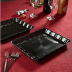 Plastic Serving Trays - Serving Platters Rectangle 9X13 Disposable Party Dish 12 Black Trays in Black, alternate view 5