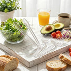 Plastic Serving Utensils Set Disposable Tongs Spoons for Buffet in Clear, alternate view 4