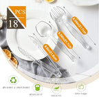 Plastic Serving Utensils Set Disposable Tongs Spoons for Buffet in Clear, alternate view 5