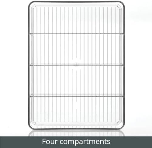 Plastic Stackable Tea Bag Storage Organizer Bin with 4 Divided Compartments - Holder for Kitchen Cabinet, alternate view 3
