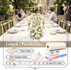 Plastic Table Cloth, 54In x 300Ft Plastic Table Cloth Disposable in 54" x 3600" (Rectangular) in Creamy White, alternate view