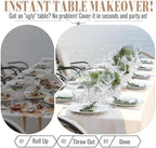 Plastic Table Cloth, 54In x 300Ft Plastic Table Cloth Disposable in 54" x 3600" (Rectangular) in Creamy White, alternate view