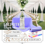 Plastic Table Cloth Disposable, 54In X 300F Table Cover Roll of Oilproof in 54" x 3600" (Rectangular) in Purple, alternate