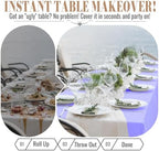 Plastic Table Cloth Disposable, 54In X 300F Table Cover Roll of Oilproof in 54" x 3600" (Rectangular) in Purple, alternate