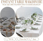Plastic Table Cloth Disposable, 54In X 300Ft White Table Cover Roll in 54" x 3600" (Rectangular) in White, alternate view 4