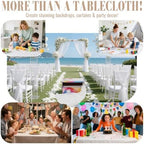 Plastic Table Cloth Disposable, 54In X 300Ft White Table Cover Roll in 54" x 3600" (Rectangular) in White, alternate view 6