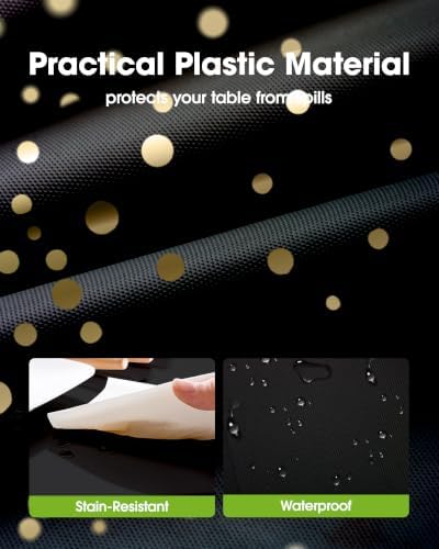 Plastic Table Cloth Disposable 54x108 Black Gold 3Pack, alternate view 6