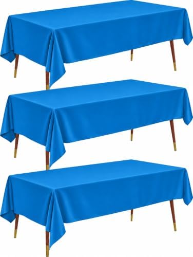 Plastic Table Cloth Disposable 54x108 Blue 3Pack