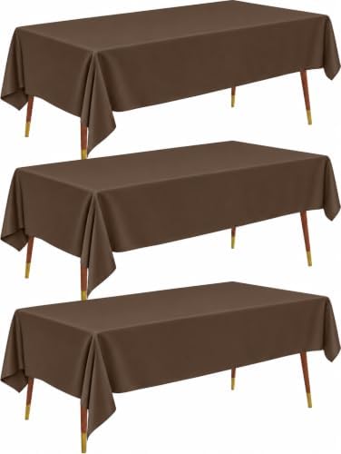 Plastic Table Cloth Disposable 54x108 Brown 3Pack